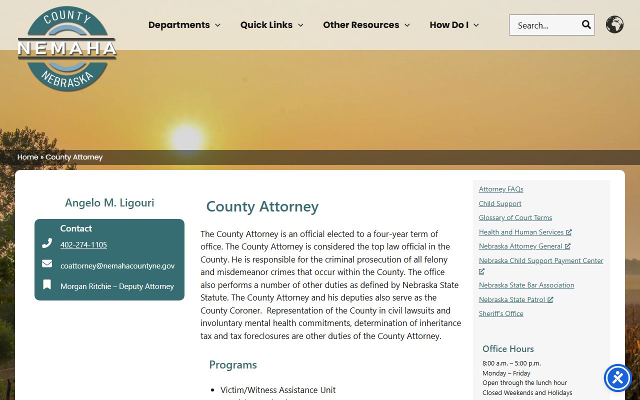 Nemaha County court records after arrest county attorney source